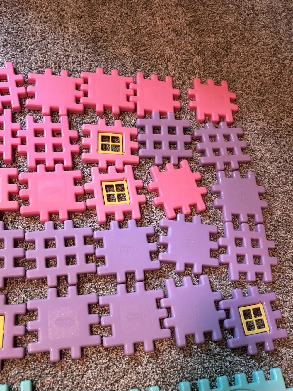 Vintage Rare Set Wee Waffle Storybook Castle - Pastel Pink, Purple & Blue